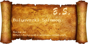 Bulyovszki Salamon névjegykártya